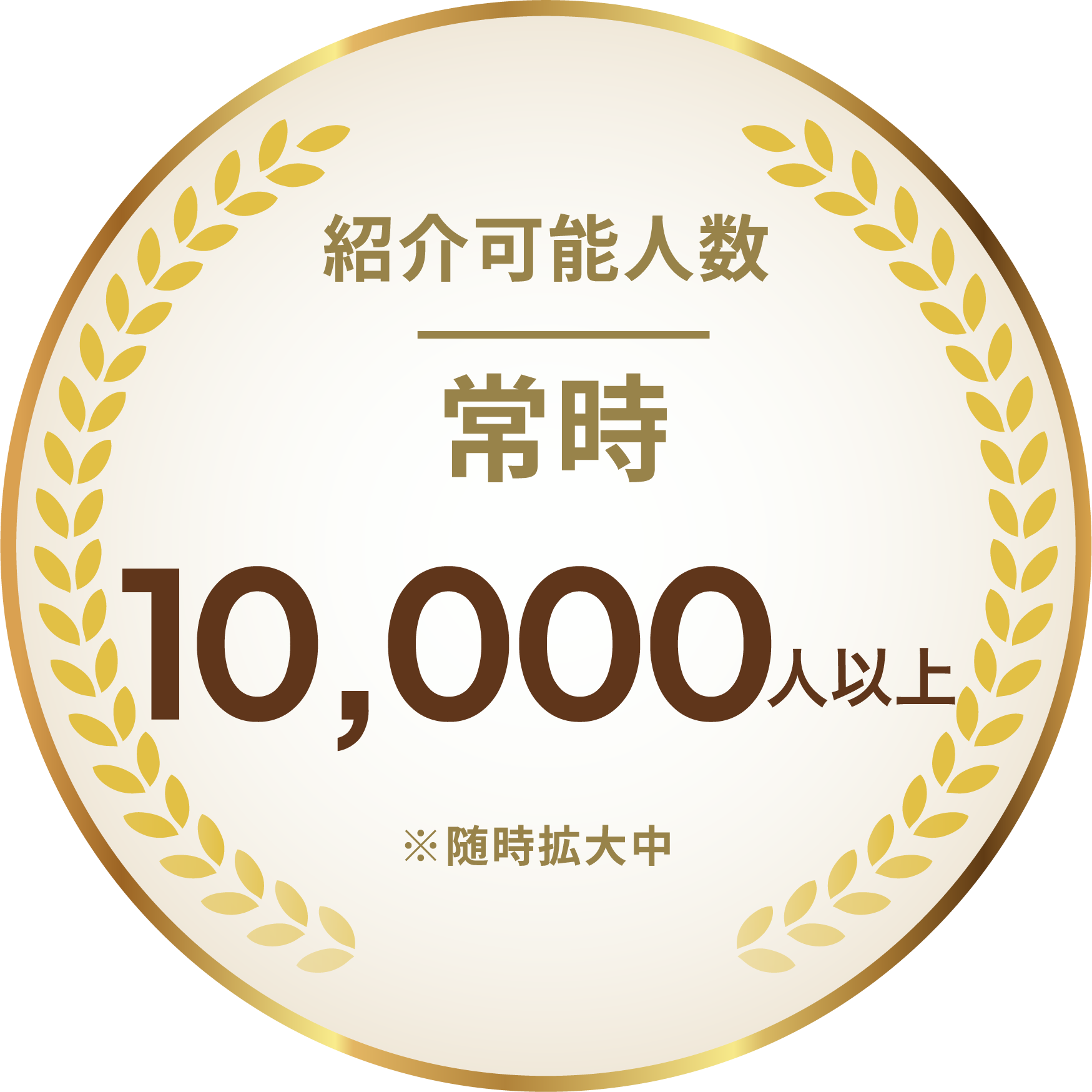紹介可能人数 常時10,000人以上